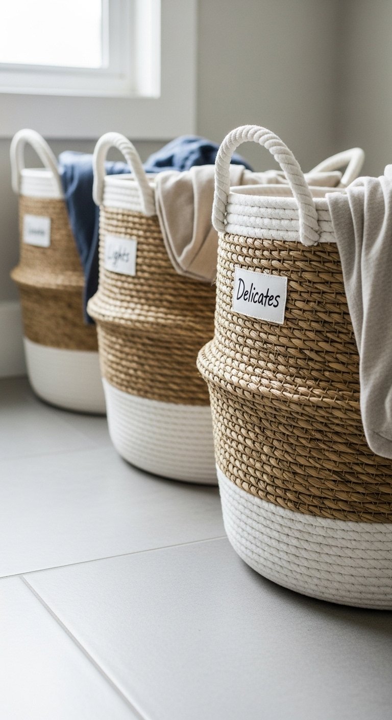 Use Labeled Bins or Hampers for Pre-Sorting