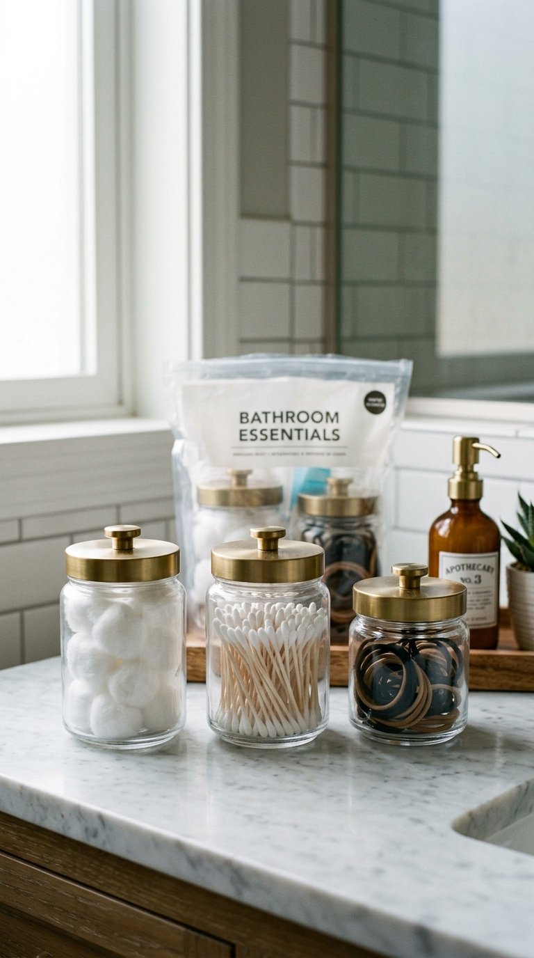Use Matching Containers for Cotton Balls and Swabs
