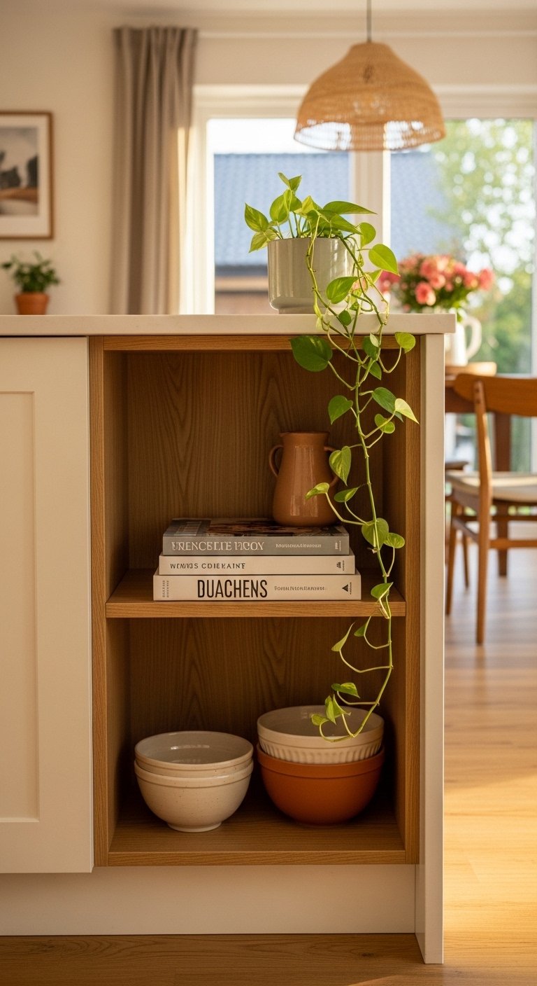 Use Open Shelving on One Side