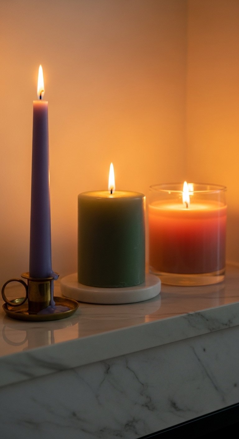 Use Pastel Candles for Soft Color and Warmth