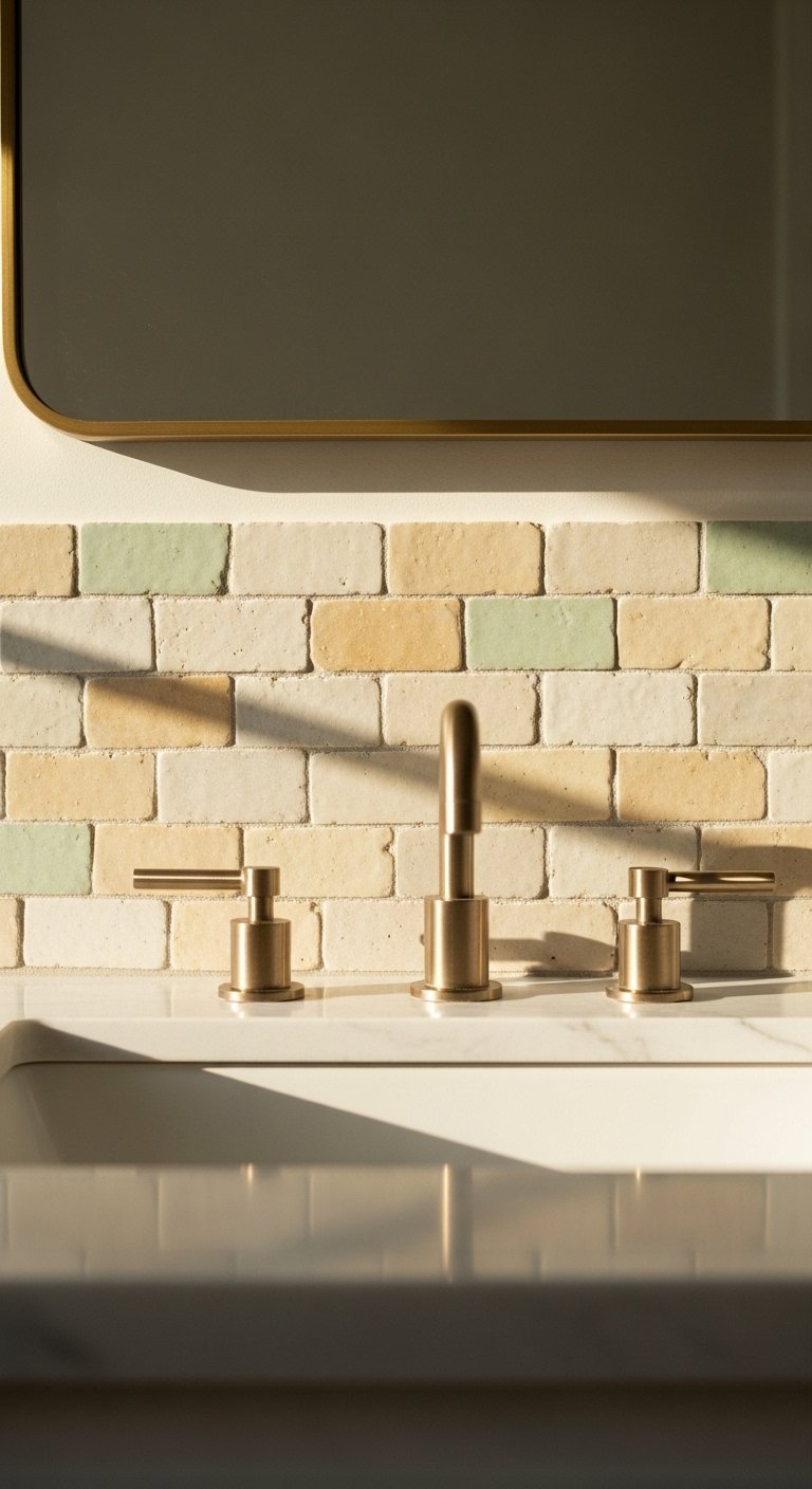 Use Patterned Tile as a Vanity Backsplash