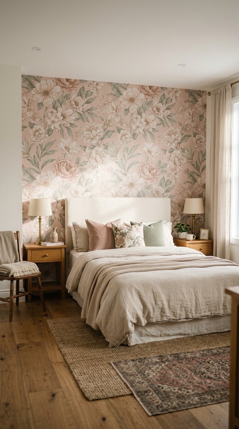 Use Pink Wallpaper on One Wall