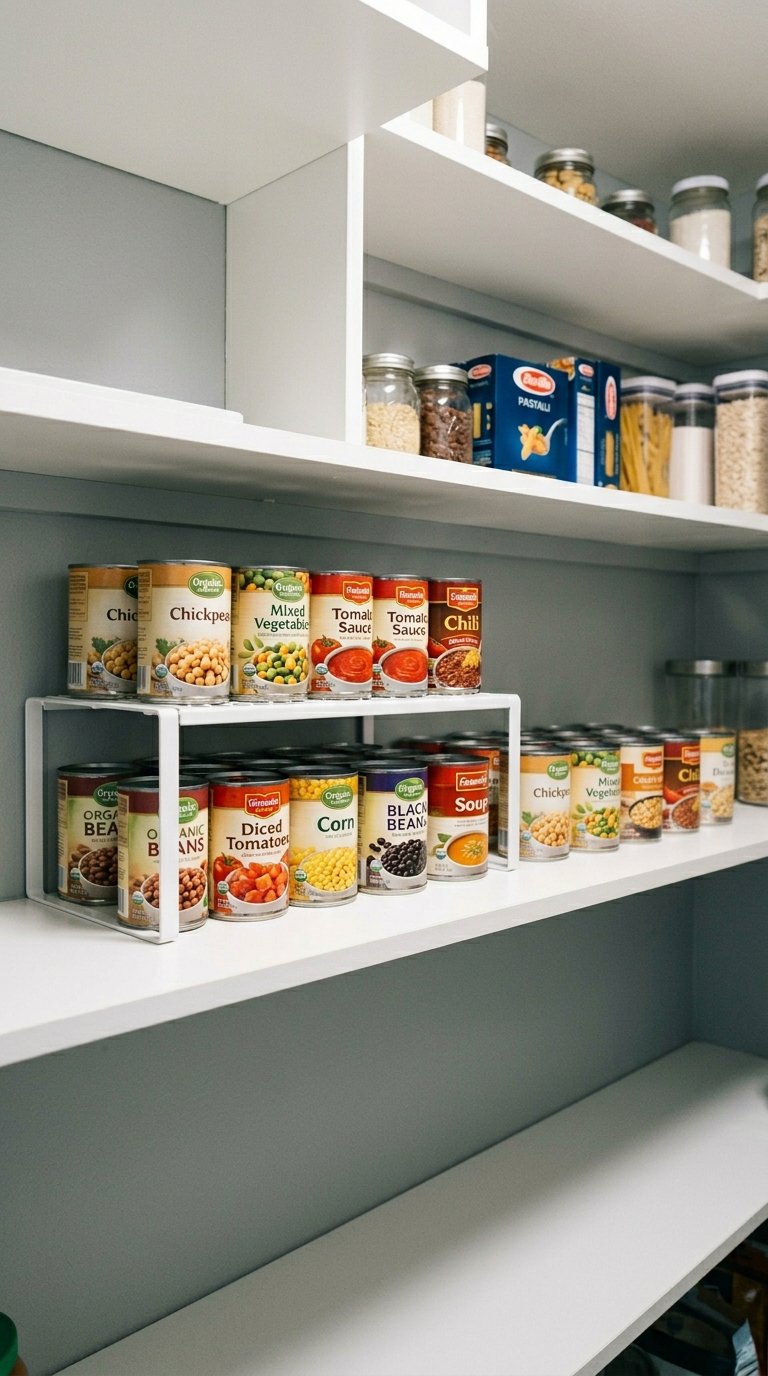 Use Shelf Risers to Double Your Space