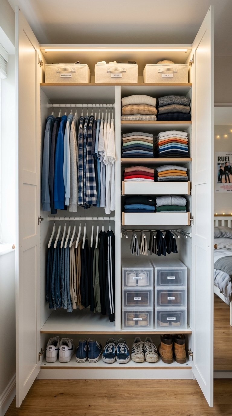 Use Smart Storage Solutions in the Wardrobe