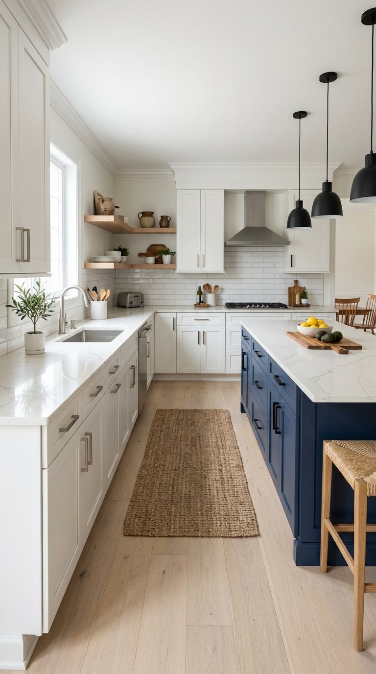 Use Two-Tone Cabinet Hardware