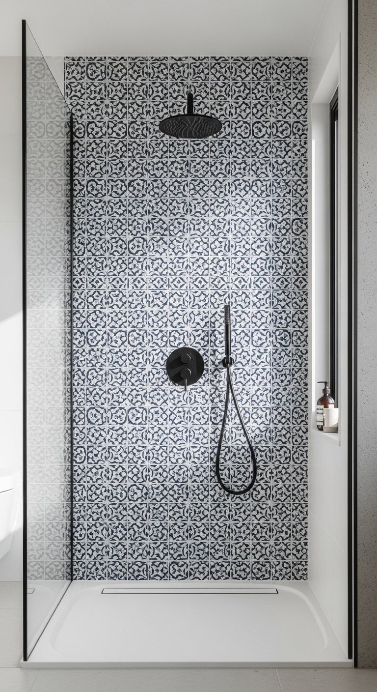 Use a Contrasting Tile Accent Wall