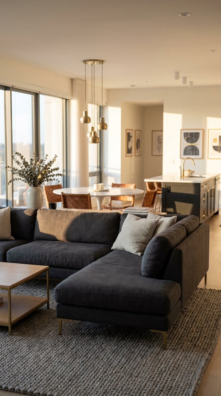 Use a Sectional to Define an Open-Plan Space