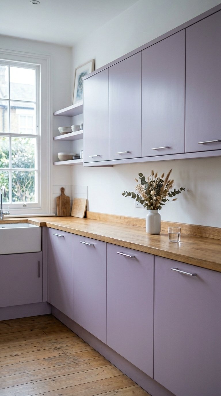Use a Soft Lavender for an Unexpected but Beautiful Kitchen