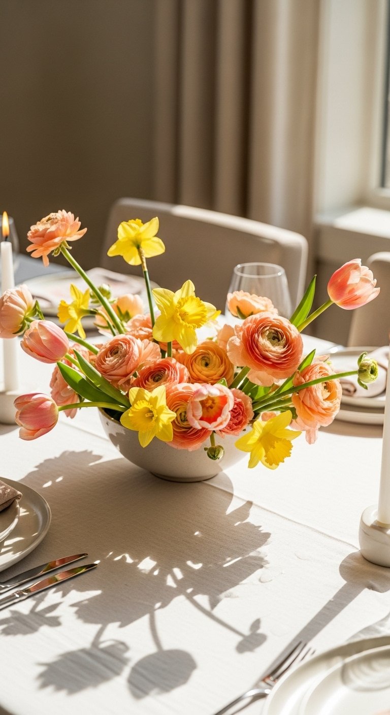 Use a Spring Flower Centerpiece