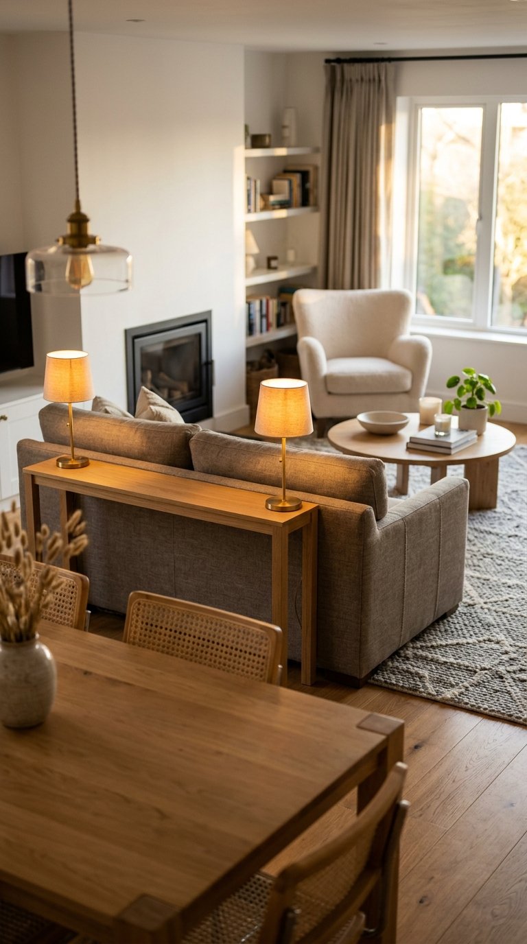 Use the Sofa Back as a Room Divider in Open Spaces