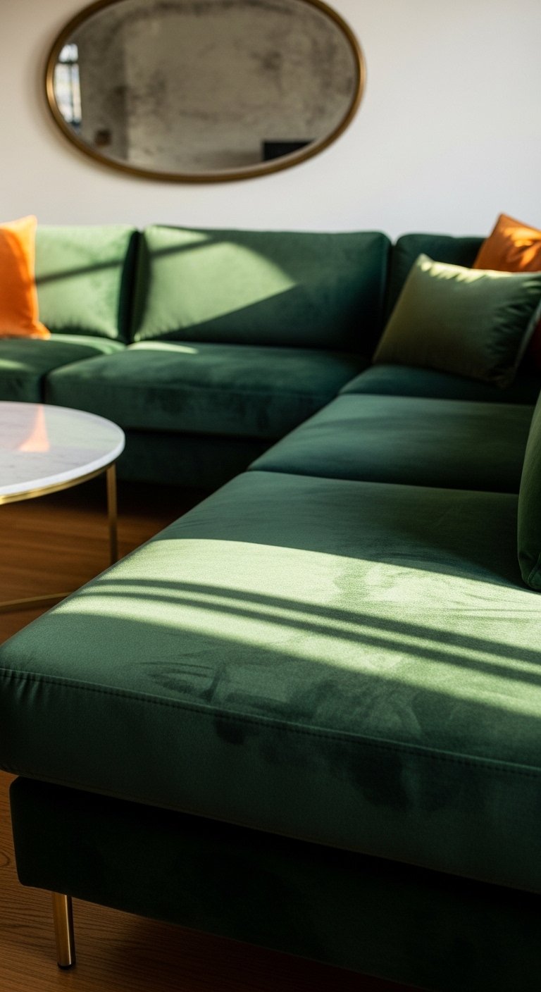 Velvet Sectional for Luxury Texture