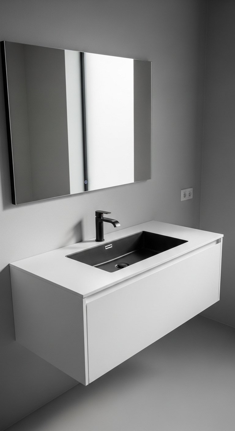 White Floating Vanity