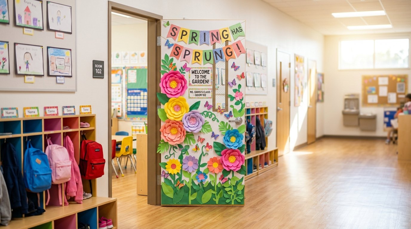 spring classroom door decorations ideas