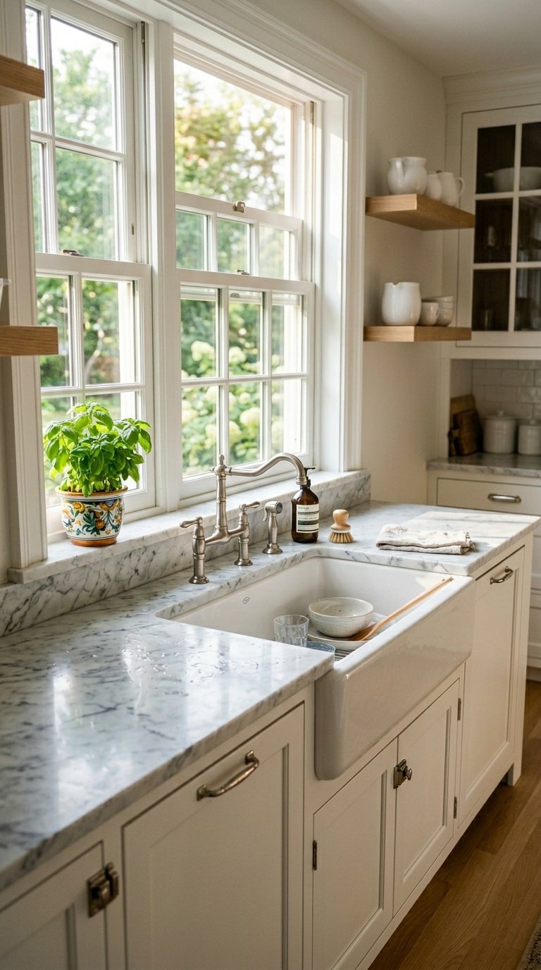 A Classic Double-Hung Window Above the Sink