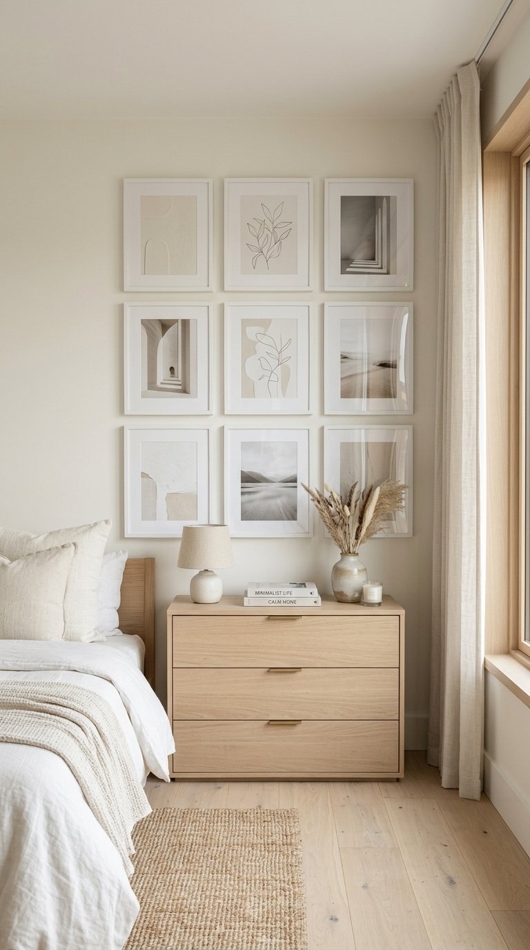 A Minimalist Gallery Wall Using Identical Frames