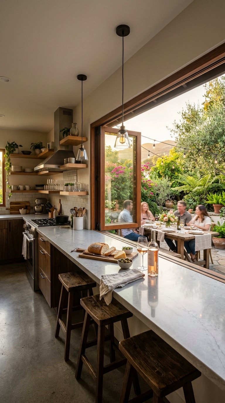 A Pass-Through Window Between Kitchen and Outdoor Space