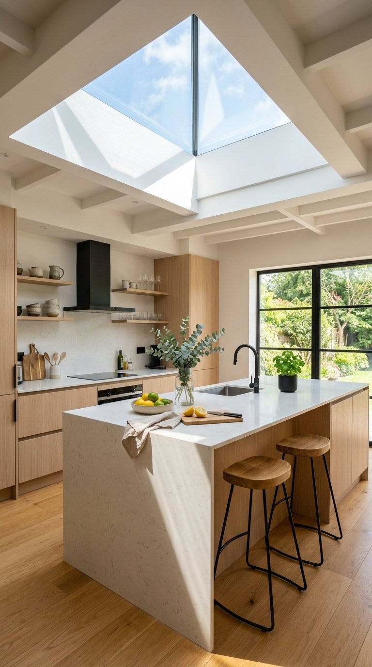 A Skylight Over the Kitchen for Overhead Natural Light