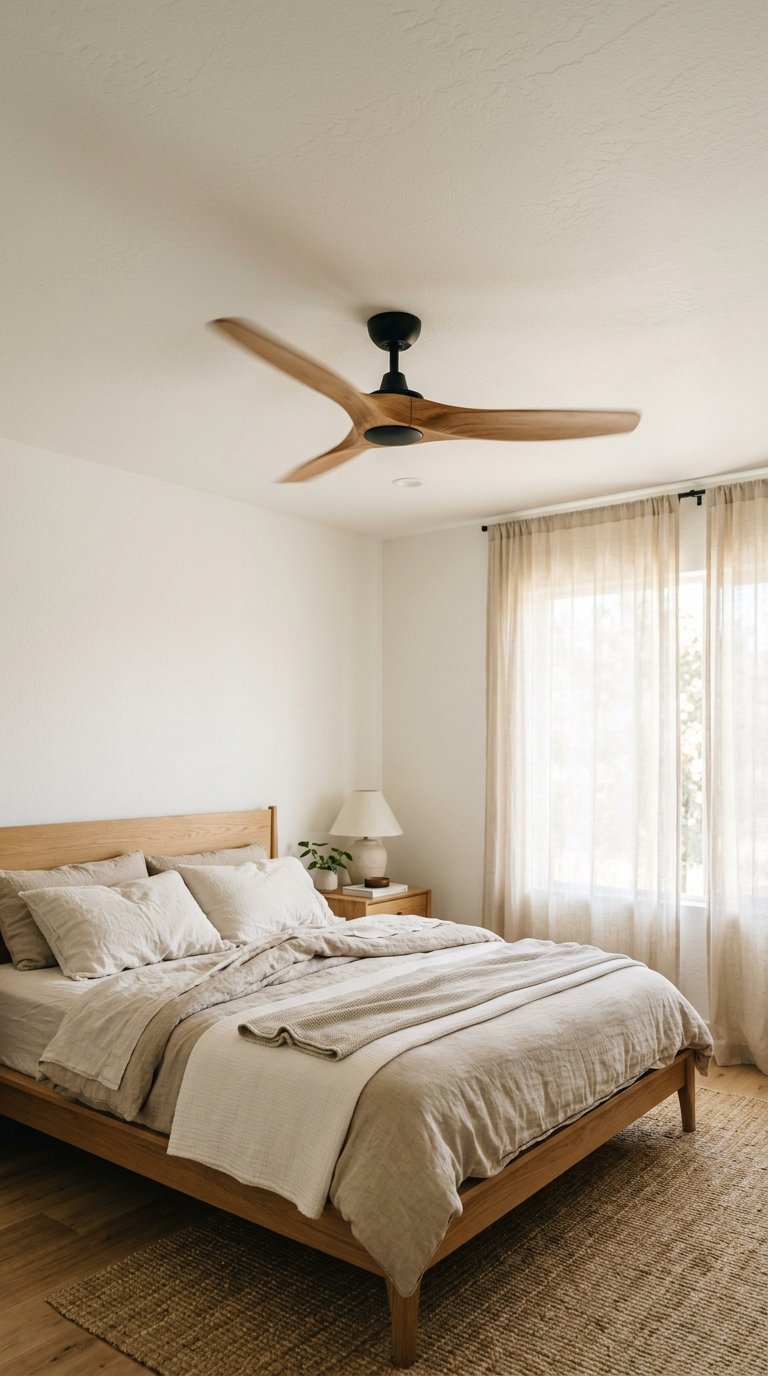 A Warm Wooden Ceiling Fan for Function and Style