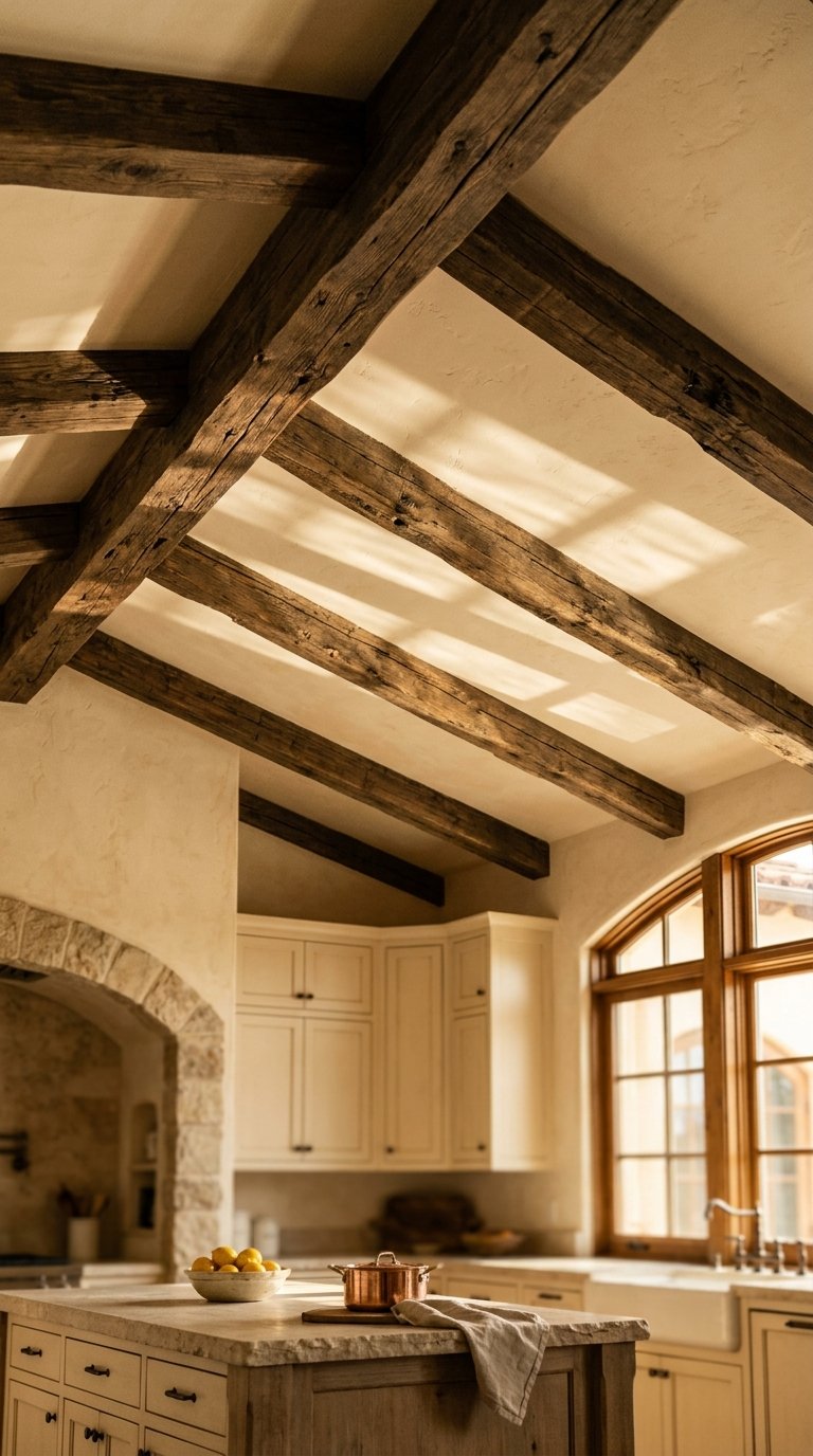  Add Exposed Wooden Ceiling Beams