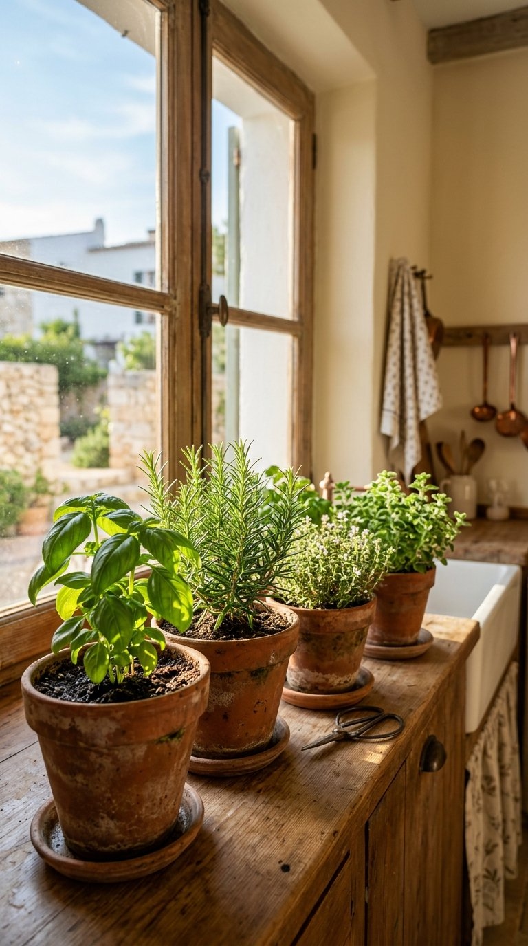Add Fresh Herbs in Terracotta Pots