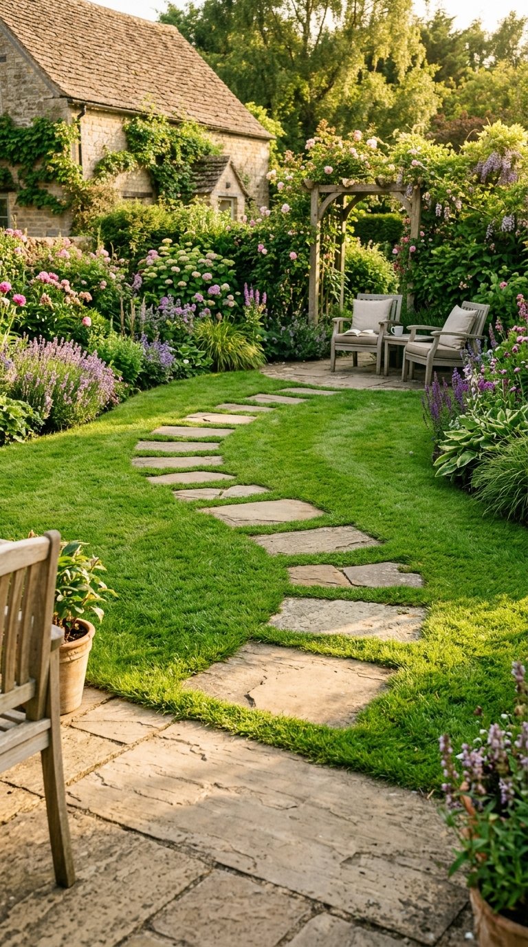 Add Raised Stepping Stones Across a Lawn
