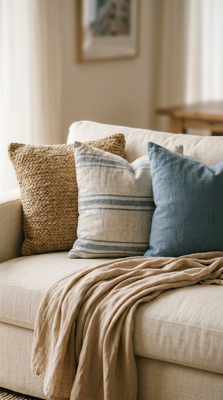 Add Texture Through Throw Pillows and Blankets