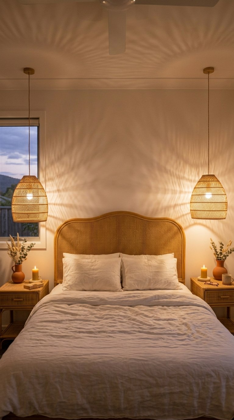 Add Warm Ambient Lighting Through Rattan Pendant Lights
