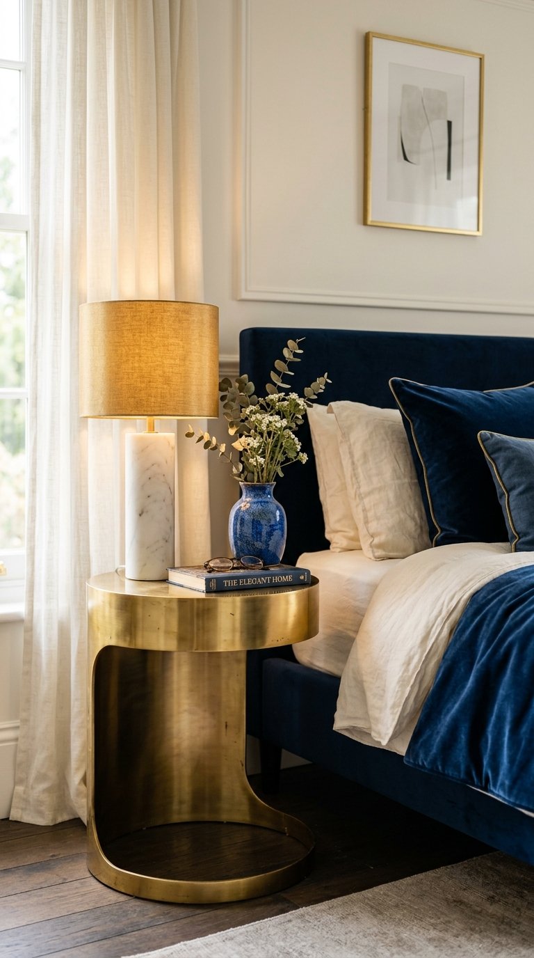 Add a Brass Bedside Table for Immediate Impact