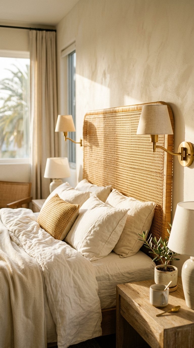 Add a Caned or Woven Rattan Headboard