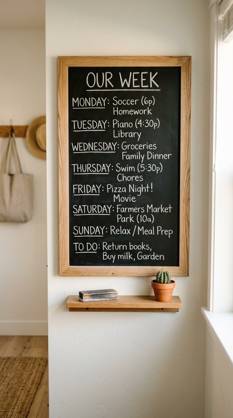 Add a Chalkboard or Framed Message Board
