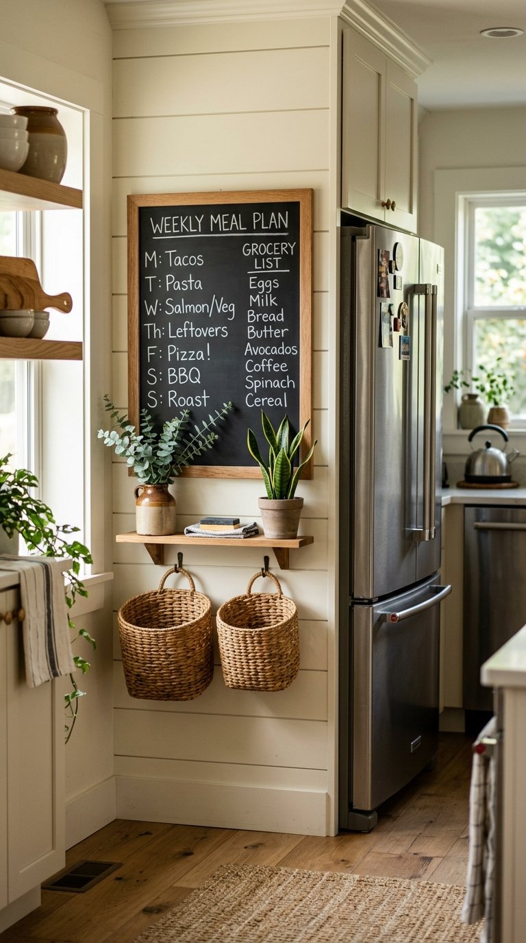 Add a Chalkboard or Magnetic Wall Panel for Kitchen Organization