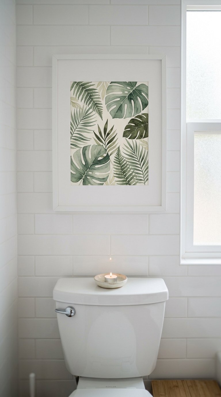 Add a Coastal or Botanical Print to Your Bathroom Wall