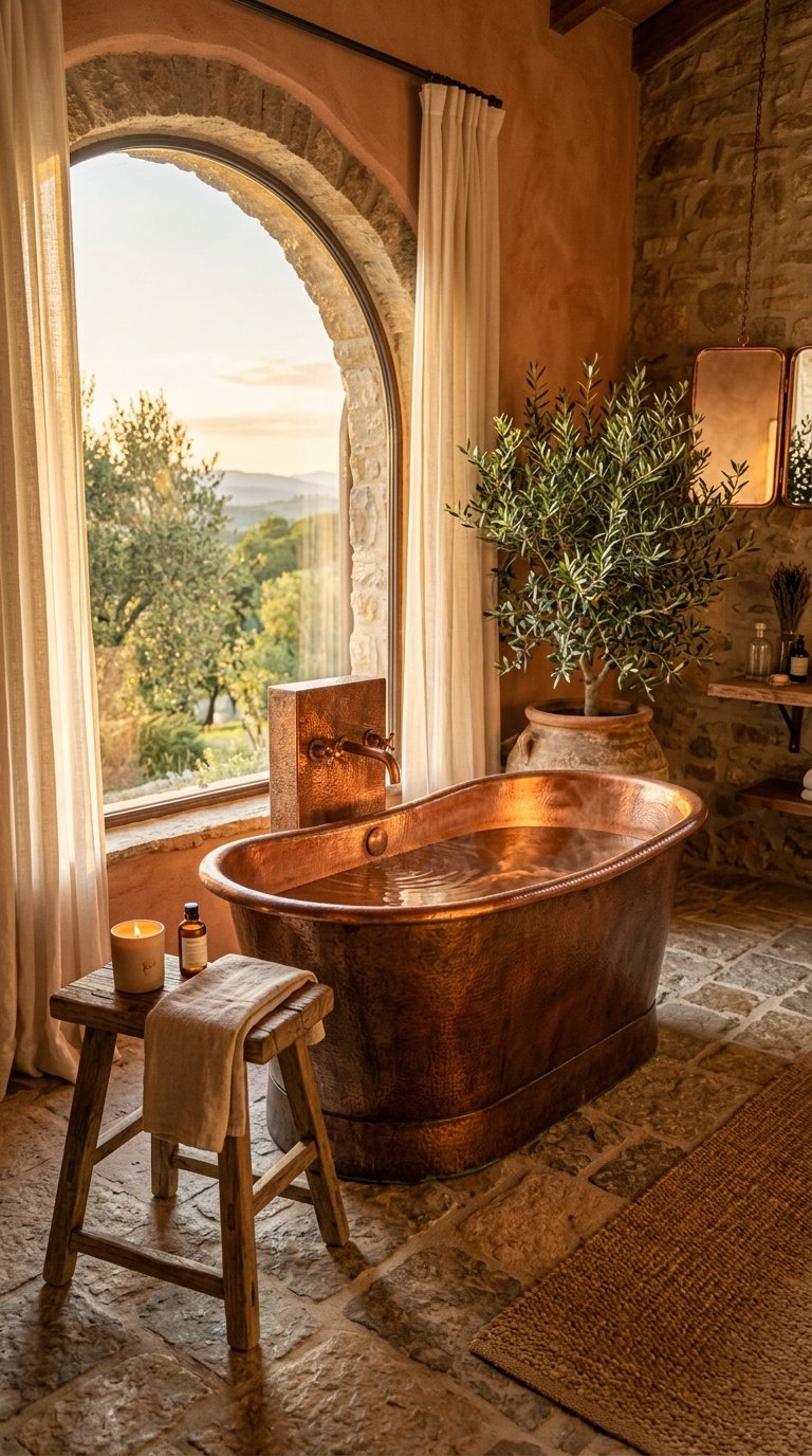 Add a Copper or Bronze Freestanding Tub
