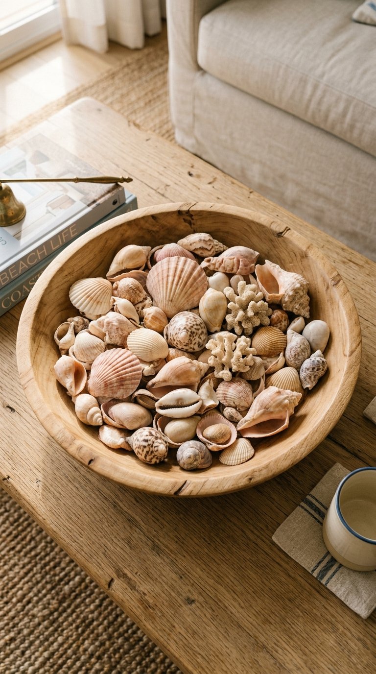 Add a Coral or Shell Collection in a Bowl