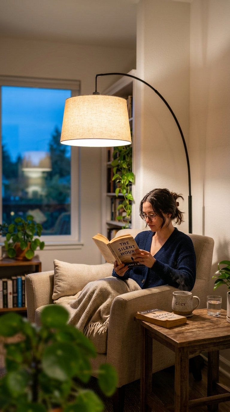 Add a Floor Lamp with a Warm Shade