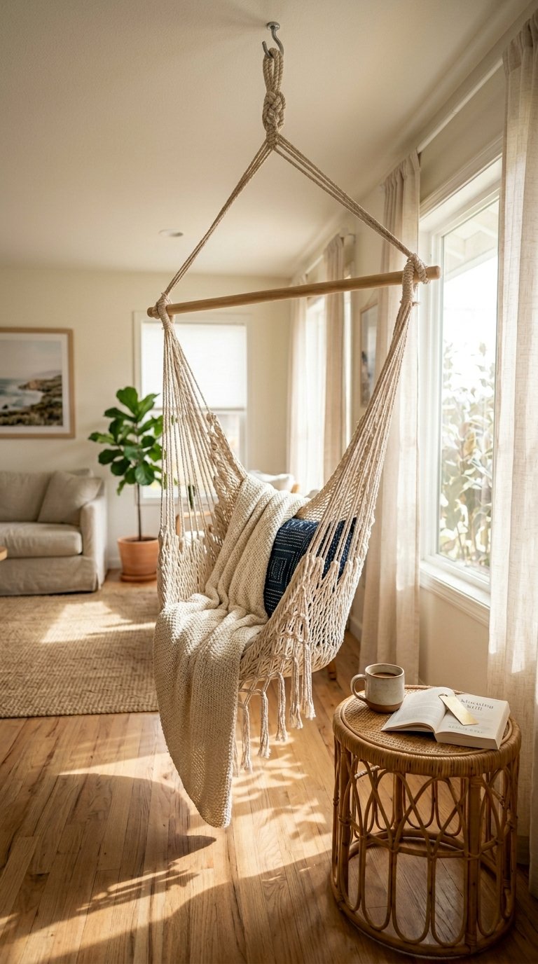 Add a Hammock Chair to a Corner or Outdoor Space