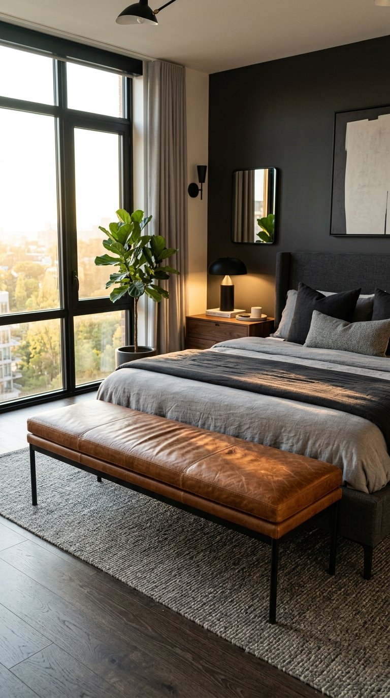 Add a Leather Bench for an Elevated, Timeless Feel