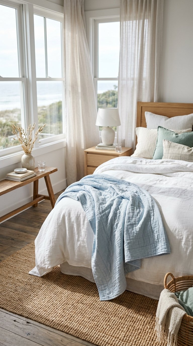 Add a Lightweight Summer Quilt in a Soft Blue or Green