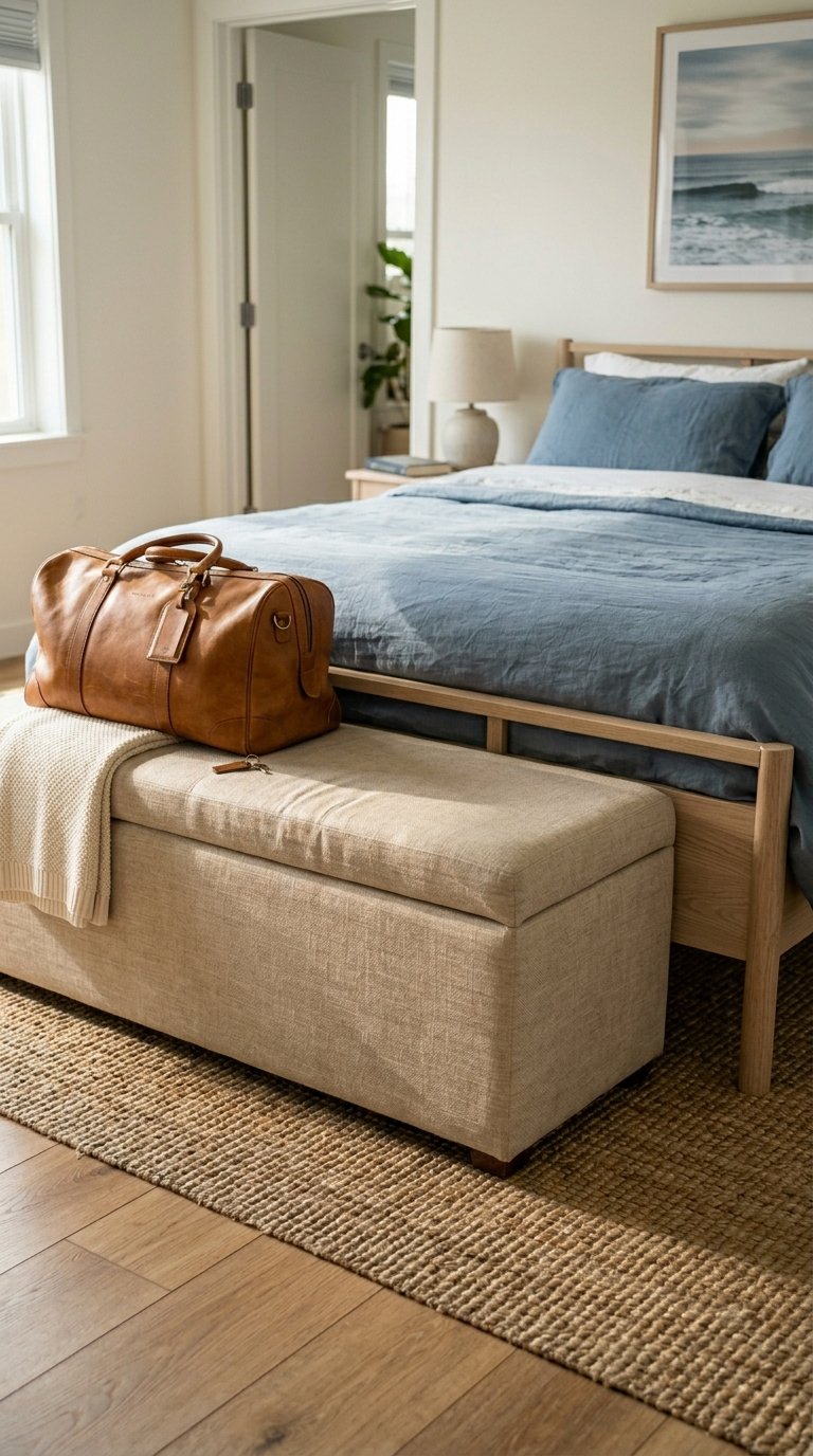 Add a Linen Bench at the Foot of the Bed