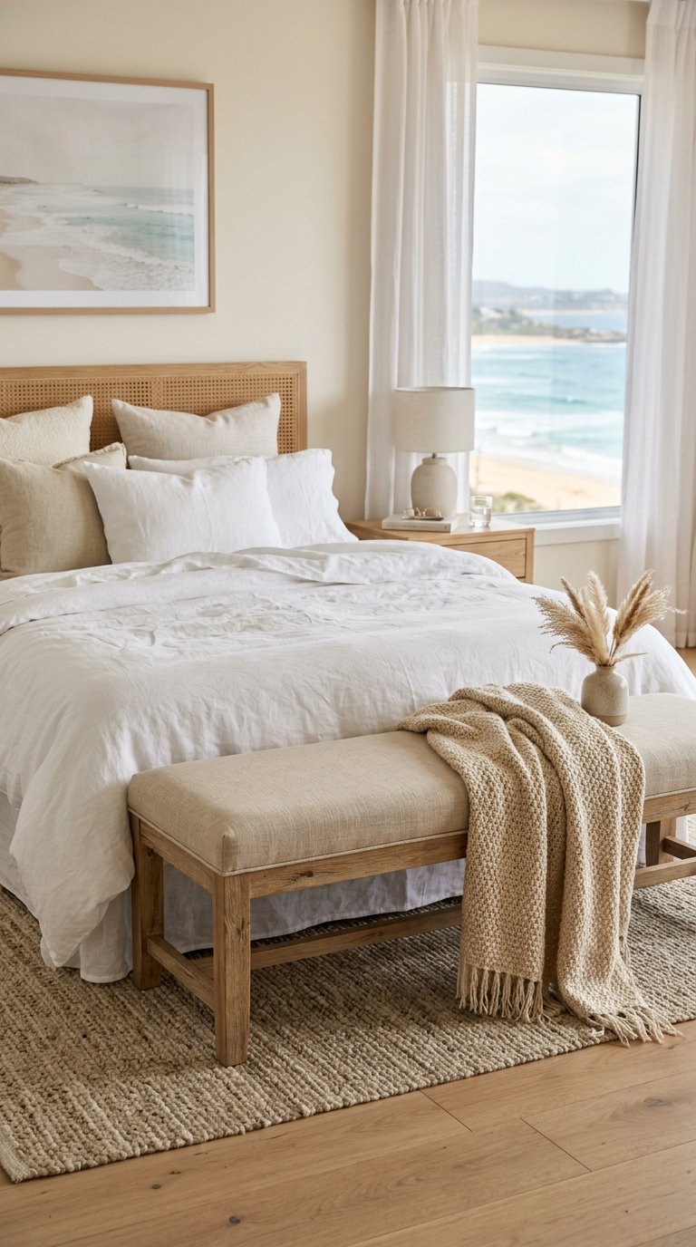 Add a Linen or Canvas Upholstered Bench or Chair