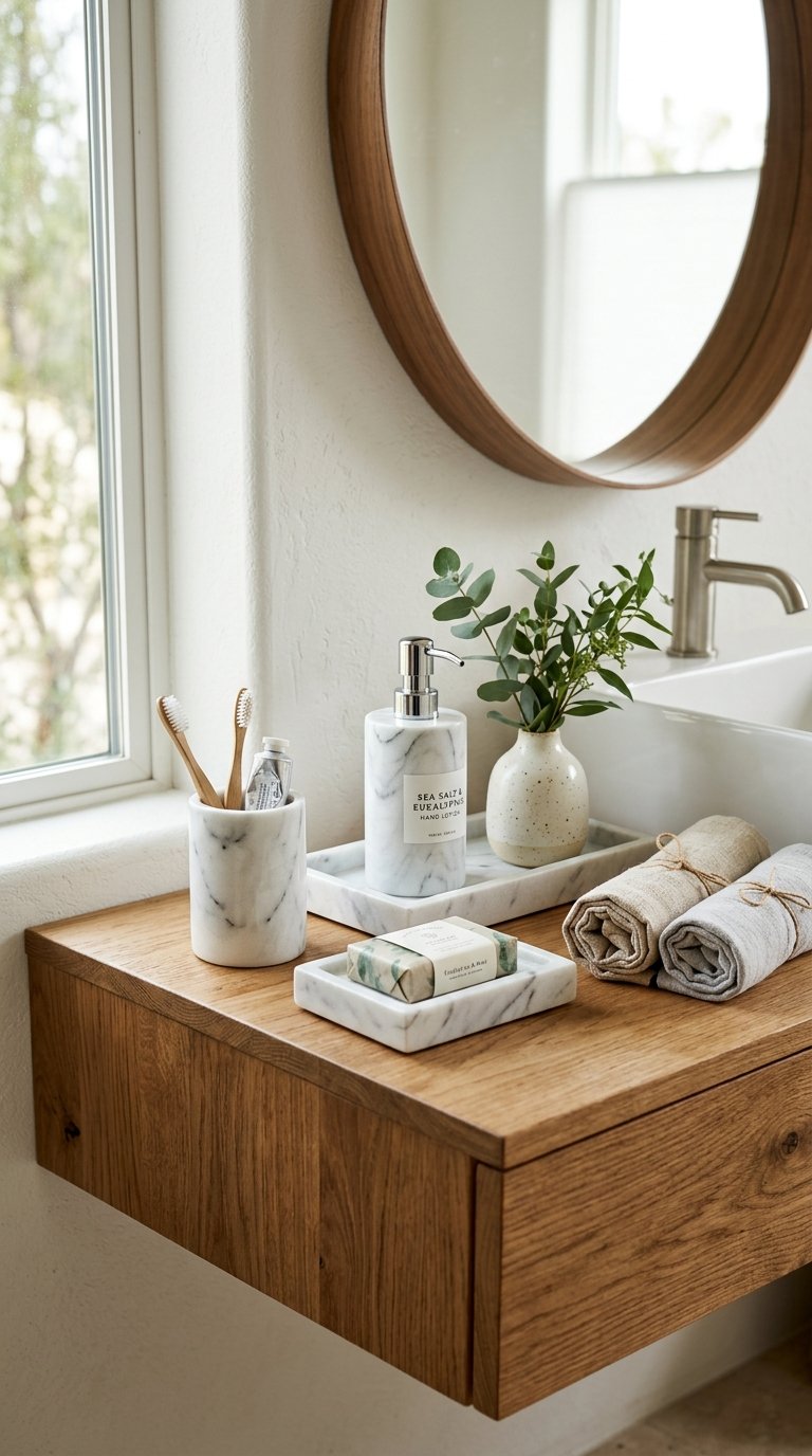 Add a Marble Soap Dish and Accessories Set