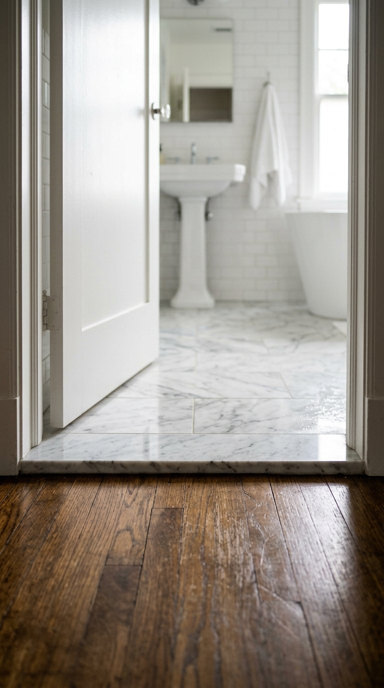 Add a Marble Threshold at the Bathroom Entrance