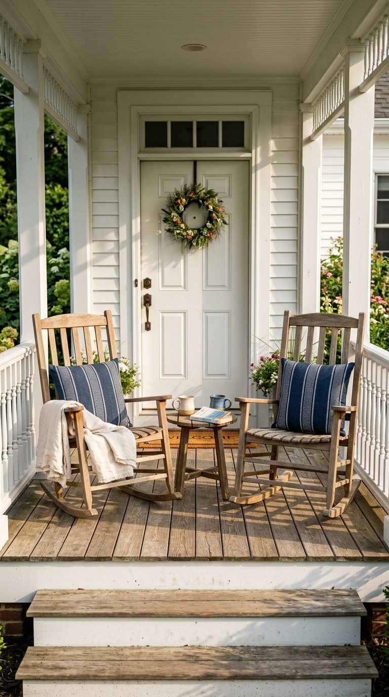 Add a Pair of Rocking Chairs with Cushions