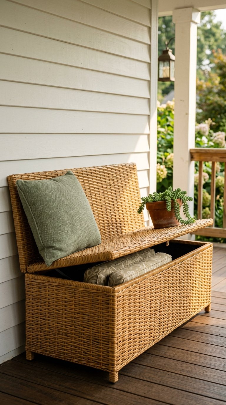 Add a Porch Bench with Storage