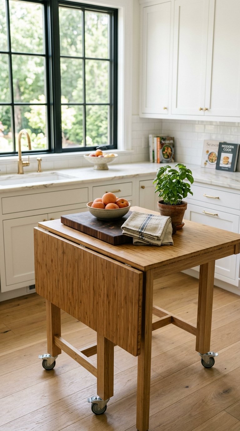 Add a Portable Kitchen Island for Extra Counter Space