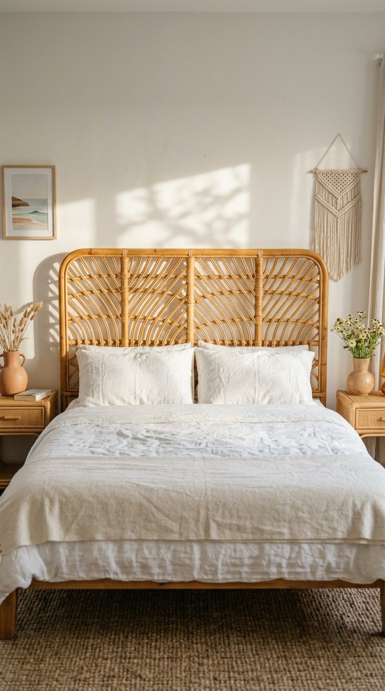 Add a Rattan or Bamboo Bed Frame
