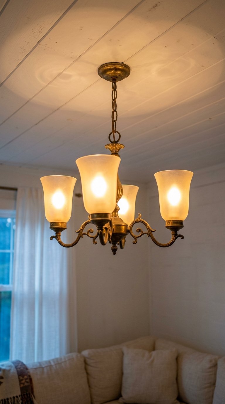 Add a Vintage Chandelier or Woven Pendant Light