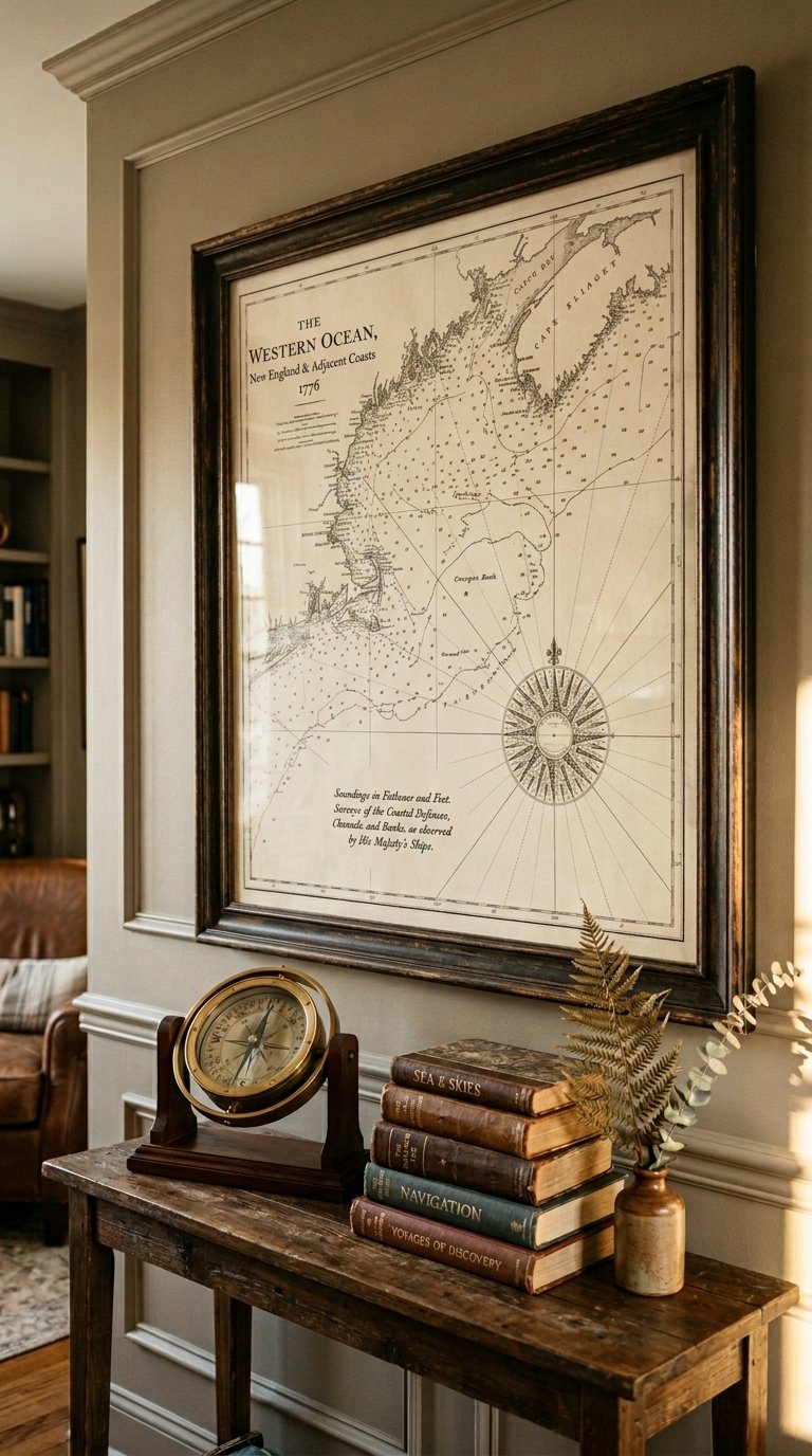 Add a Vintage or Antique Compass, Map, or Navigation Piece