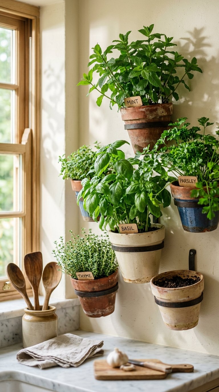 Add a Wall-Mounted Herb Garden