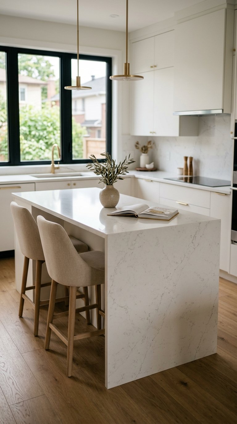 Add a Waterfall Edge Peninsula for a High-End Look
